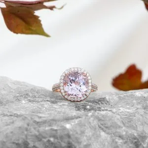 Or rose, Morganite, Diamants