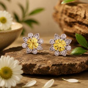 Or blanc, Saphirs jaunes, Diamants